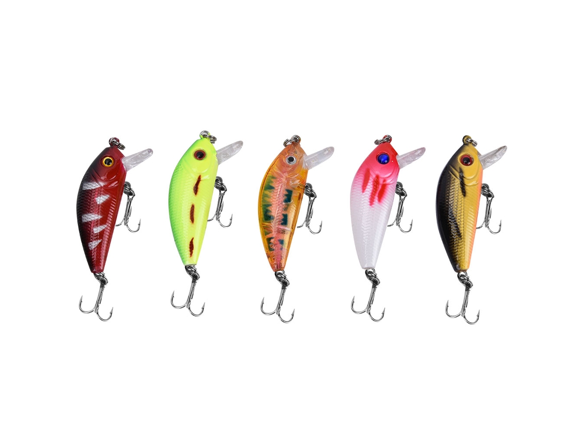 Kit Isca Artificial Peixe Minnow 5cm 5pcs