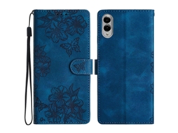 Capa De Couro Com Estampa De Flor De Borboleta E Toque Suave Para Samsung Galaxy S25 Edge