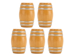Mali 5pcs Barril de Cerveja de Madeira em Miniatura Vintage 1:12 para Casa de Bonecas
