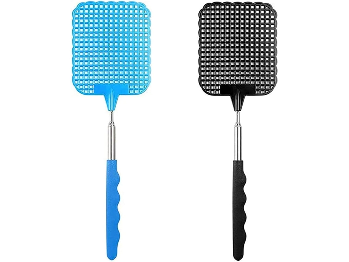 JILLIOPER Mata Moscas De Plástico Resistente Com Longo Alcance, Mata Moscas Telescópico De Plástico Para Proteção Interna E Externa, Mata Moscas Manual Com Desi