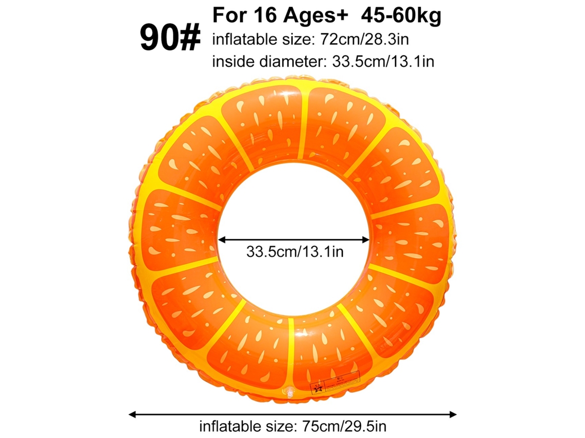 Boia Inflável Espessa Em Formato De Laranja Para Piscina, Ideal Para Adultos Na Praia E Em Festas Na Piscina No Verão