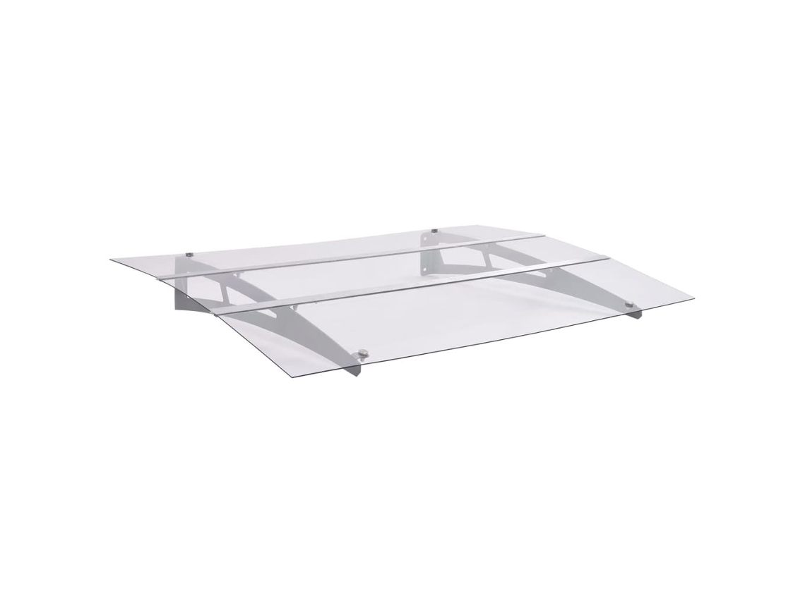 Vidaxl Toldo Para Porta 150x90 Cm Pet Prateado E Transparente