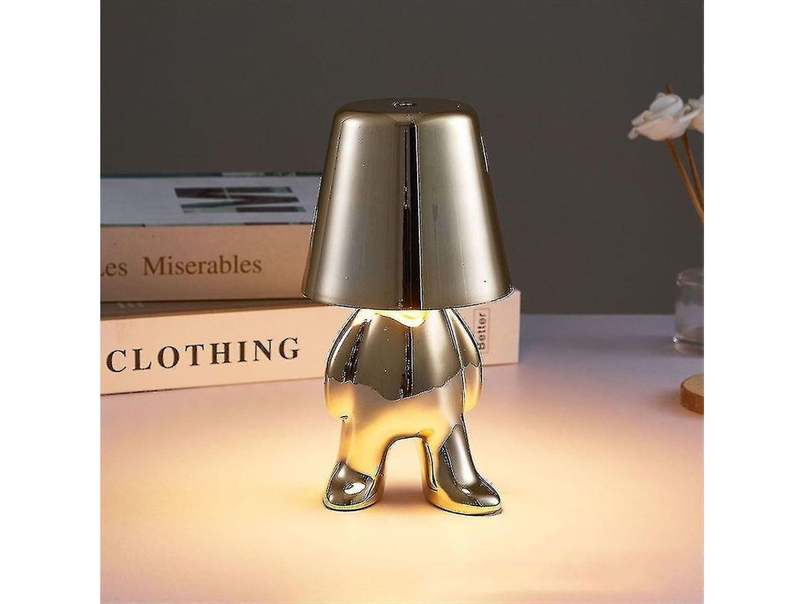 Lâmpada De Mesa Sem Fio Recarregável Com Toque, Dimmer 3 Níveis, Usb, Decoração Ouro Para Quarto E Escritório A Plata