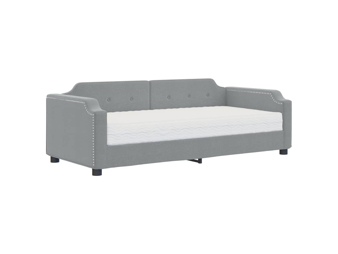 Daybed With Mattress, Daybeds With Mattresses Vidaxl Cinzeto Tecido (90 X 190 Cm)