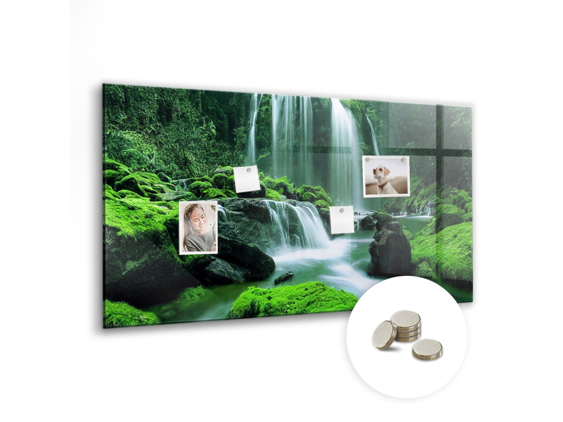 Quadro Magnético De Parede Cachoeira No Musgo Para O Escritório Espelharte (120x60 Cm)