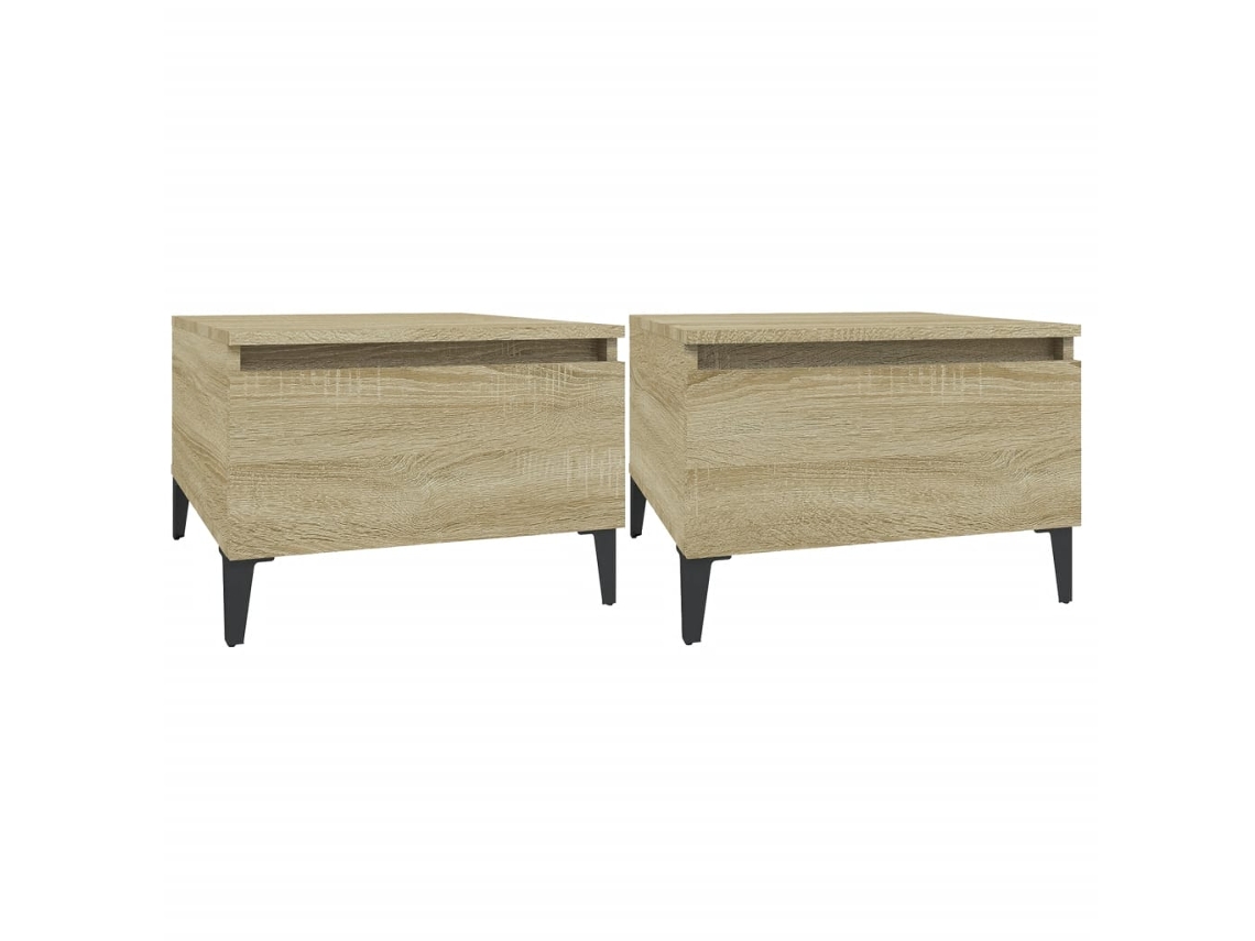 Conjunto de Mesas de Apoio MAISON EXCLUSIVE Derivados de Madeira Carvalho Sonoma 50x46x35 cm