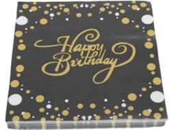 Guardanapos De Aniversário De 2 Camadas Com Bolinhas Douradas, Decoração Para Festa.