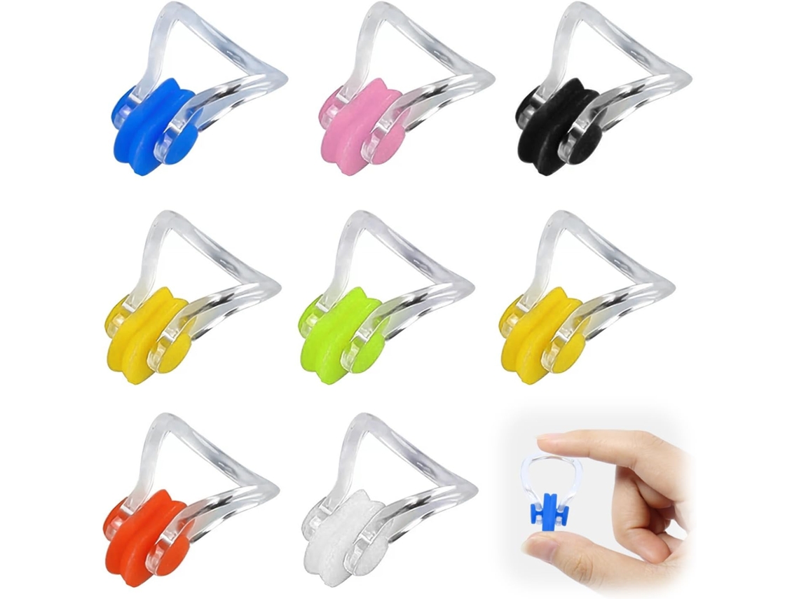 Conjunto 8 Protetores Nasais Silicone Para Natação