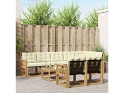 Vidaxl Conjunto De Sofás Para Exterior 9 Unid. Branco E Creme