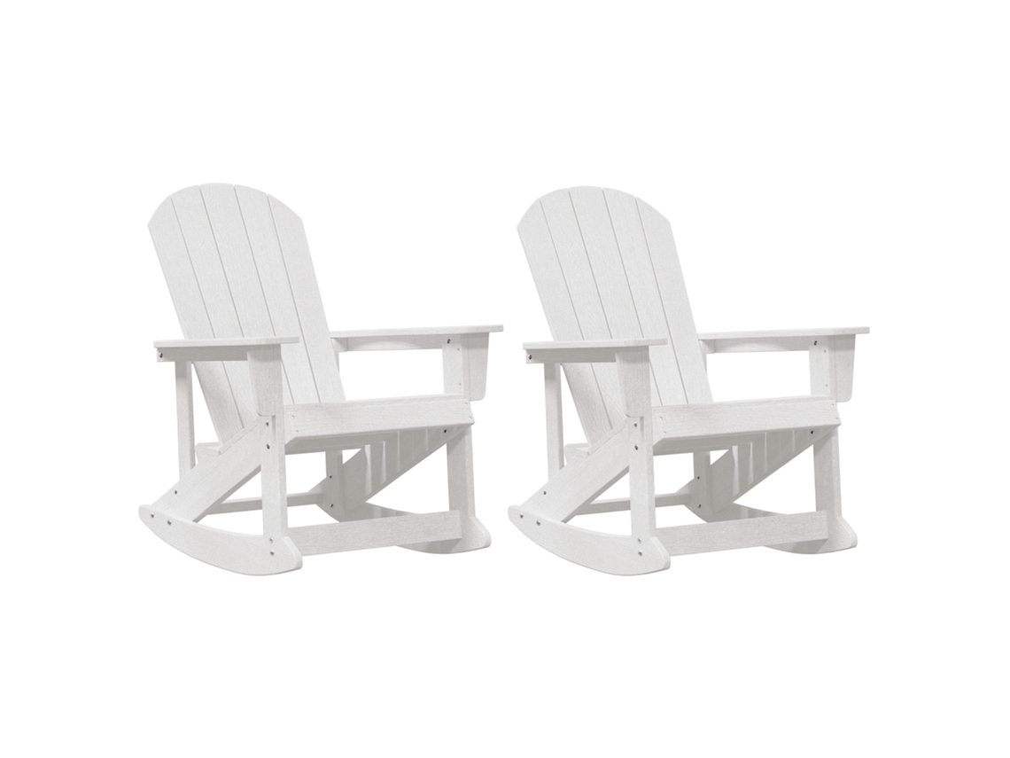 Conjunto 2 Conjunto De Lounge De Jardim Vidaxl Branco Polietileno (73.5 X 92 X 92 Cm)