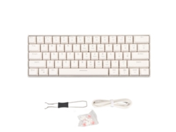 Lurelia Teclado Mecânico E Compacto Com 61 Teclas Para Jogos, Com Retroiluminação Led, Compatível Com Pcs E Laptops Windows, Com Núcleos Brancos