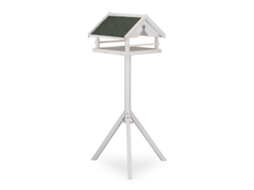 Alimentador De Pássaros Relaxdays Com Suporte, Telhado Resistente, Casa De Madeira, Hbt: 120x62x55 Cm, Branco
