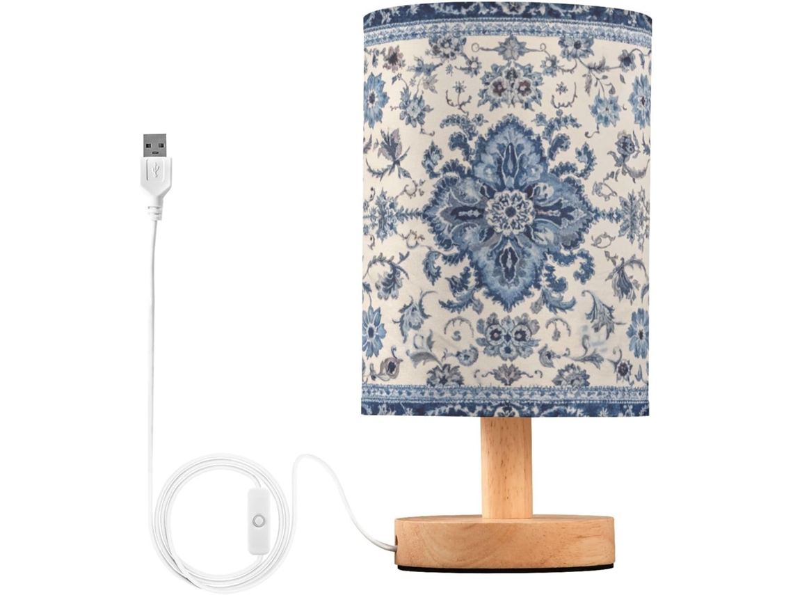 Luminária De Cabeceira Led Para Quarto, Luminária De Leitura Com Portas Usb E Cúpula Tecido Para Sala Estar, Dormitório