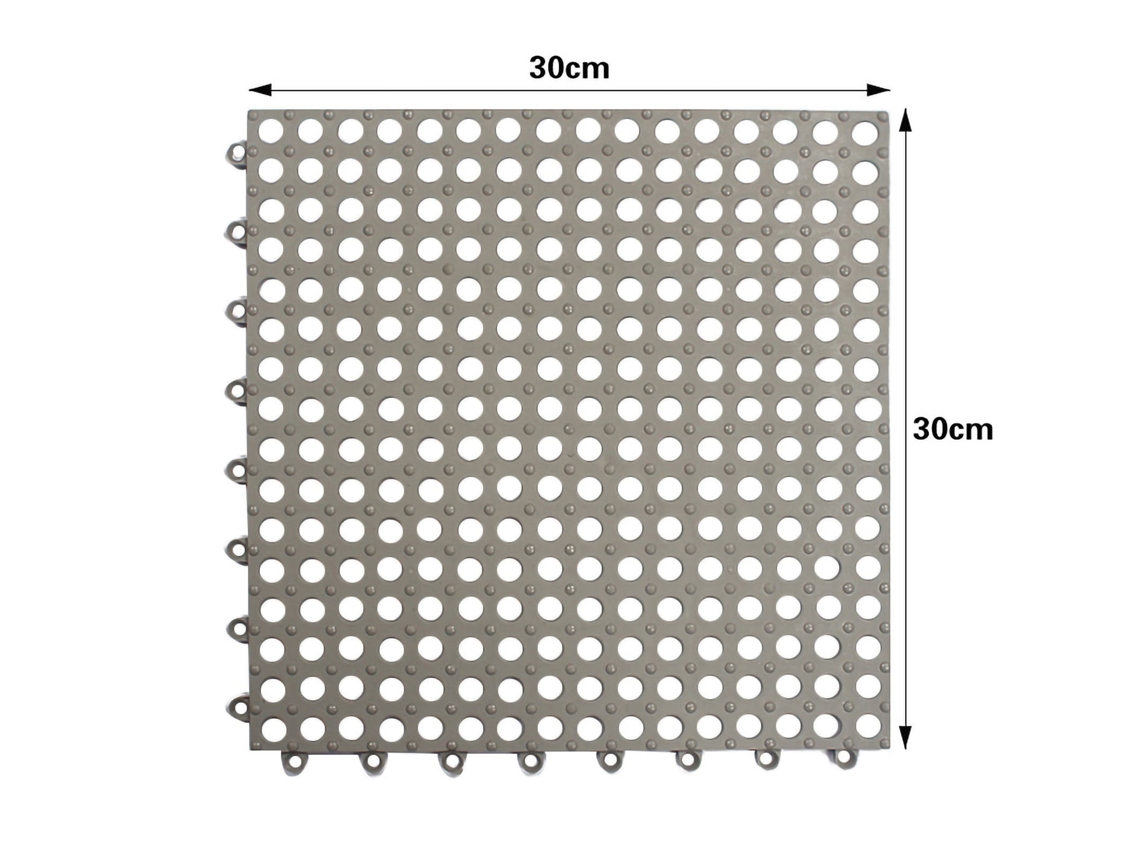 Tapete De Chuveiro Quadrado Anti Derrapante 2pcs Cor Cinza Claro