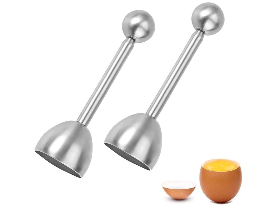 Conjunto De 2 Cortadores E Abridor De Cascas De Ovos, Em Aço Inoxidável, Para Versões Cozidas Ou Moles, Utensílio Manual De Cozinha