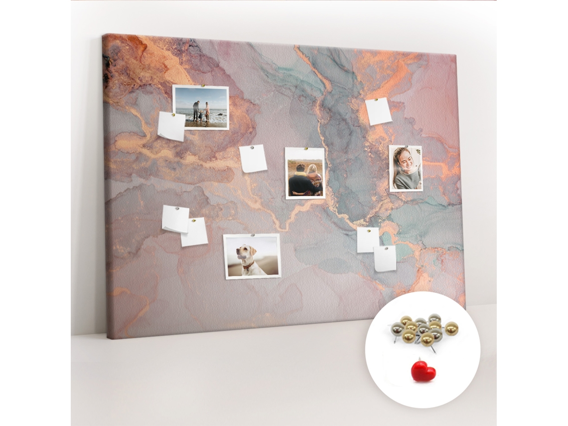Quadro De Cortiça Com Impressão Mármore Decorativo Para O Corredor Espelharte (140x100 Cm)
