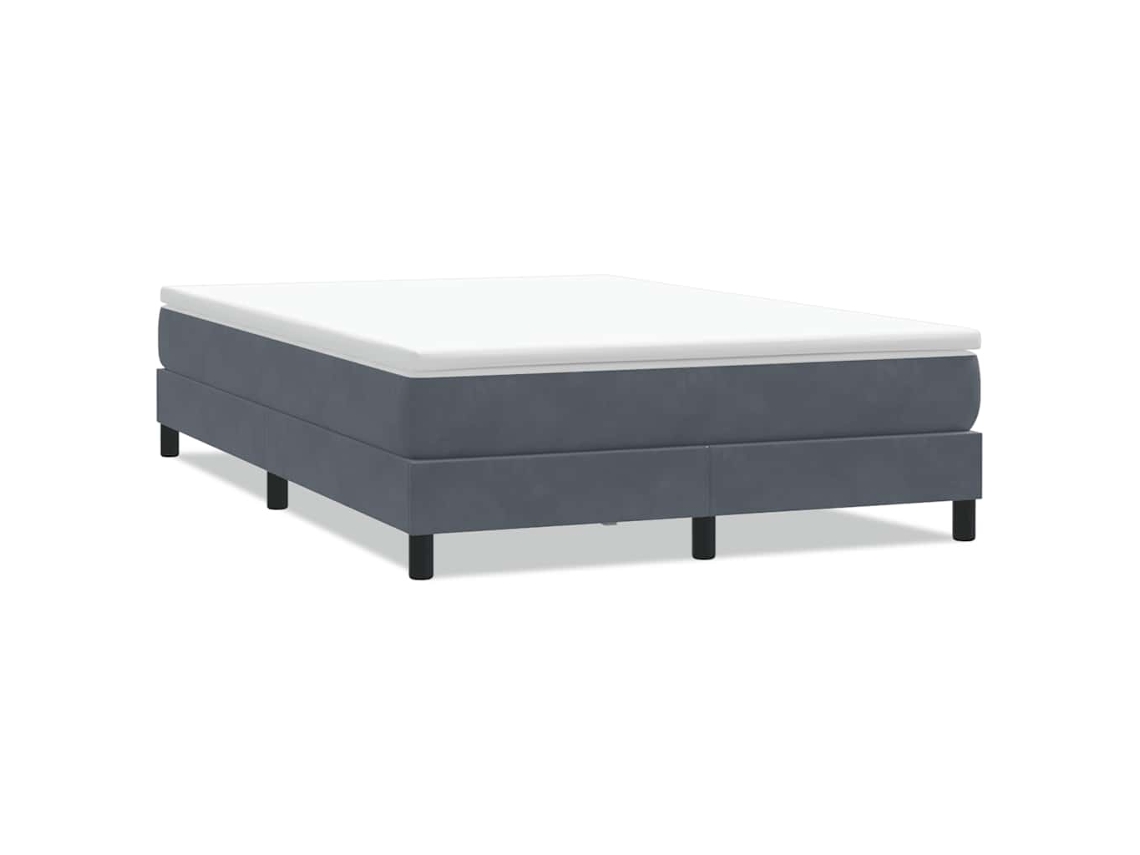 Cama com Molas em Veludo Cinzento Escuro MAISON EXCLUSIVE (160x220 cm)