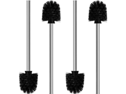 2026-conjunto De 4 Cepillos De Inodoro Com Cabo De Aço Inoxidável, Diâmetro 8 Cm, Limpeza Eficiente