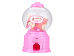 Mali máquina de Doces Portátil Infantil Plástico Mini Dispenser Chicletes Presente para Crianças (rosa)