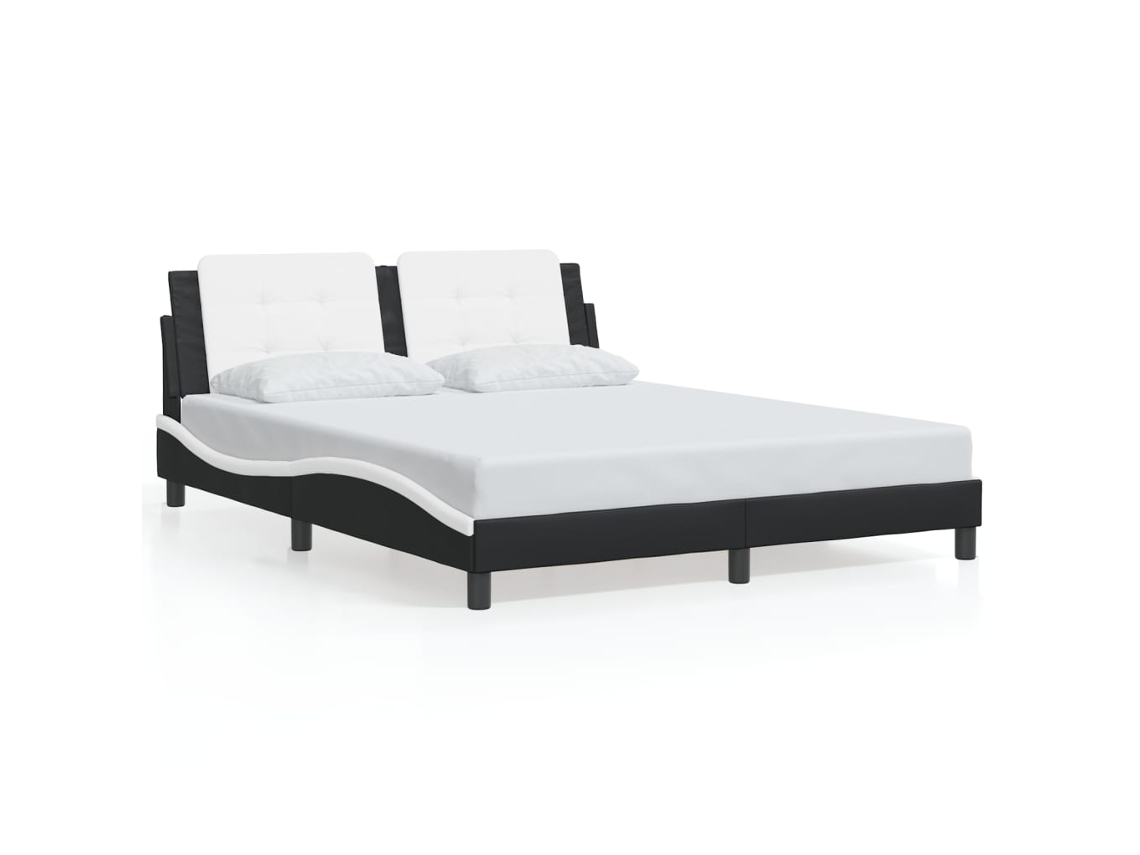 Bed Frame, Bed Frames Vidaxl Branco Couro Artificial (160 X 200 Cm)