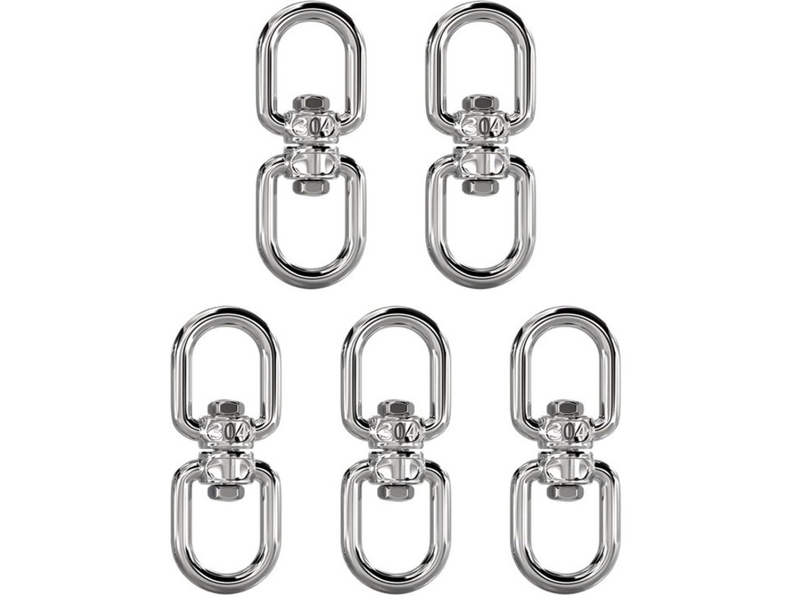 Zwenkhaken 5 Unidades - Olhos Duplos - Aço Inoxidável 304 - Giratório - Carga De Trabalho 95 Kg - Para Manta De Peso/hangplantas - Ganchos