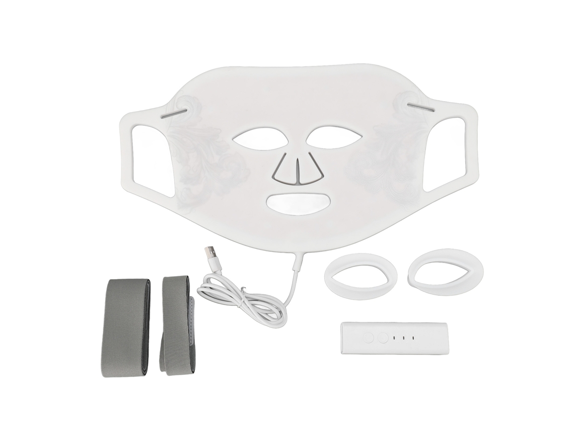 Máscara Facial Com Luz Led Rejuvenescimento Da Pele Beleza