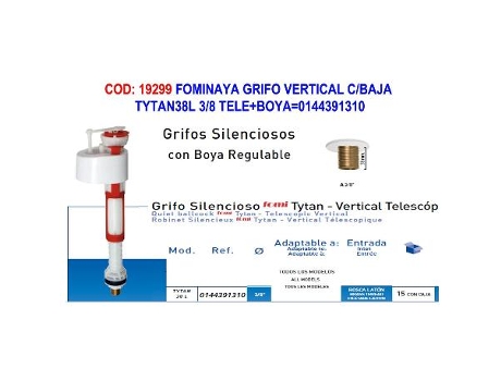 Fominaya grifo vertical c-baja tytan38l 3-8 tele+boya 0144391310