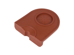Suporte De Tamper De Café Multifuncional Preto Antiderrapante Com Almofada De Silicone Marrom Espessada
