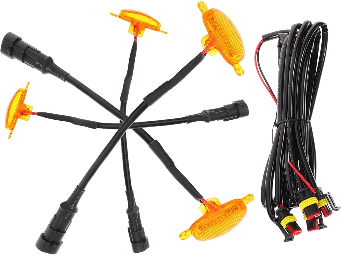 Mipcase 1-conjunto De Luzes Diurnas Amarelas Para Caminhões E Veículos Seguras Duráveis Fácil Instalação