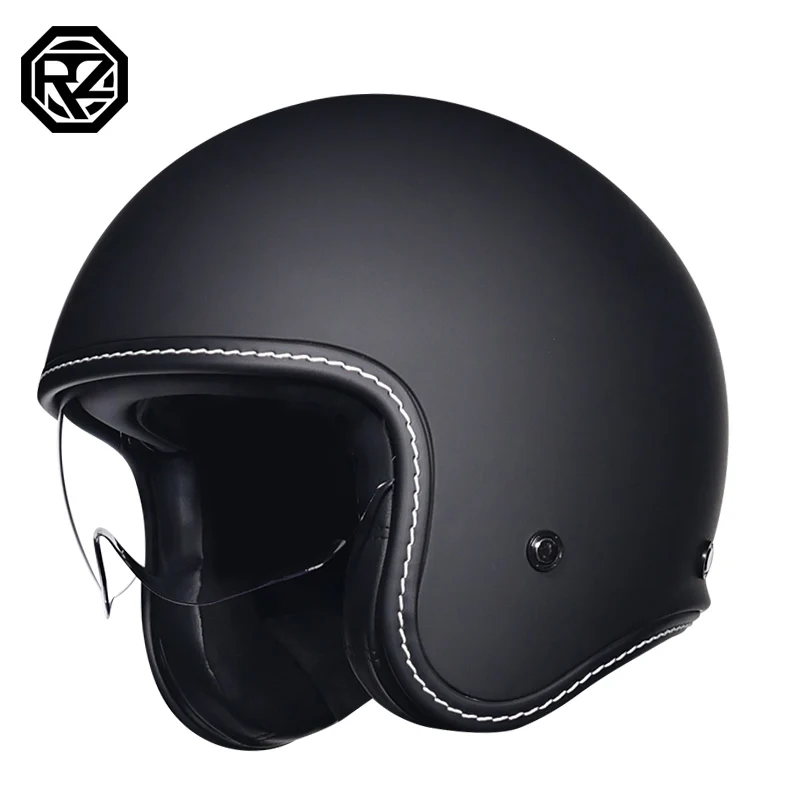 (m) Capacete De Motocicleta, Modelo Retrô 3/4 Com Viseira Integrada