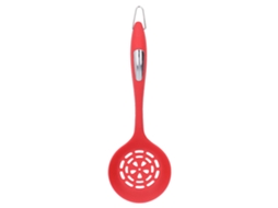 Colher Coador Saudável Segura Design Buraco Pendura Vermelho