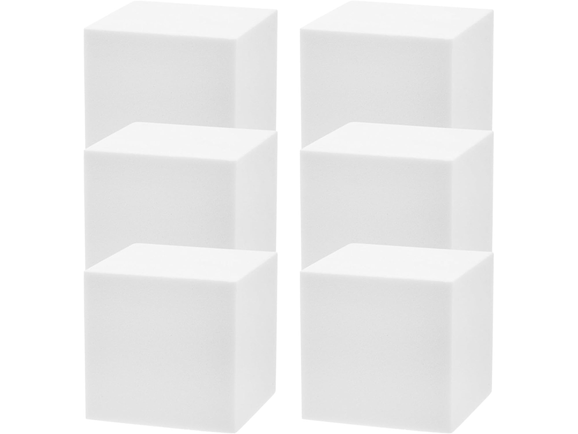 Conjunto De 6 Cubos De Espuma Não Pintados Para Decoração De Casa, Projetos Criativos, Eventos E Modelagem