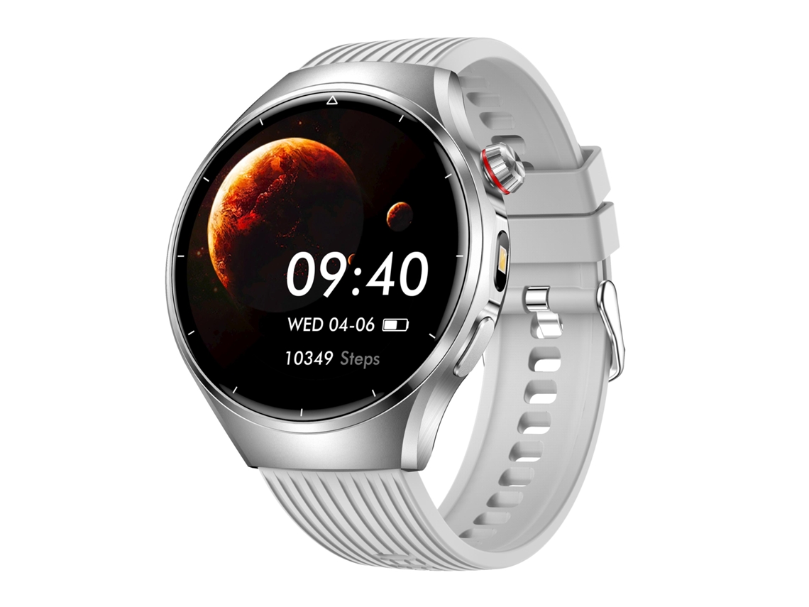 Smartwatch Bisbisous Bateria 1000 Mah Lanterna Led Ecrã 1,52 Polegadas Chamadas Bluetooth Prateado