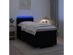 Vidaxl Cama Box Spring Com Colchão Preto 90 X 200 Cm Tecido