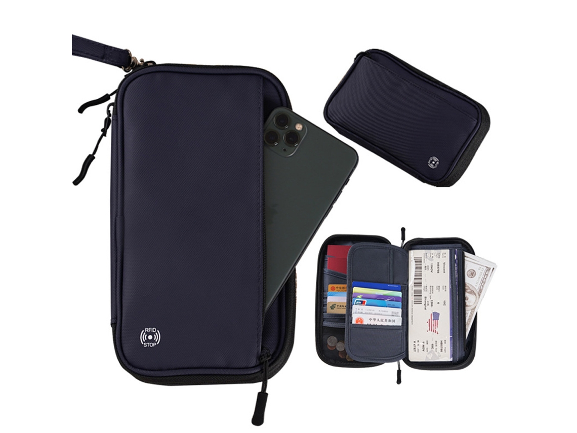 Porta-passaporte De Viagem, Estojo Para Passaporte Familiar Com Bloqueio Rfid, Portátil E Dobrável, Acessório De Viagem Unissex, À Prova D'água
