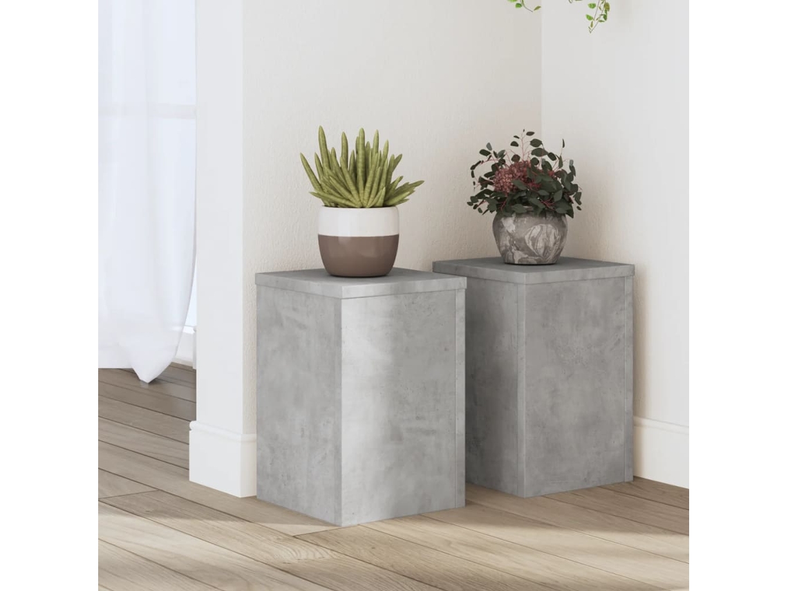 Vidaxl Suportes P/ Plantas 2 Pcs 20x20x30 Cm Derivados De Madeira