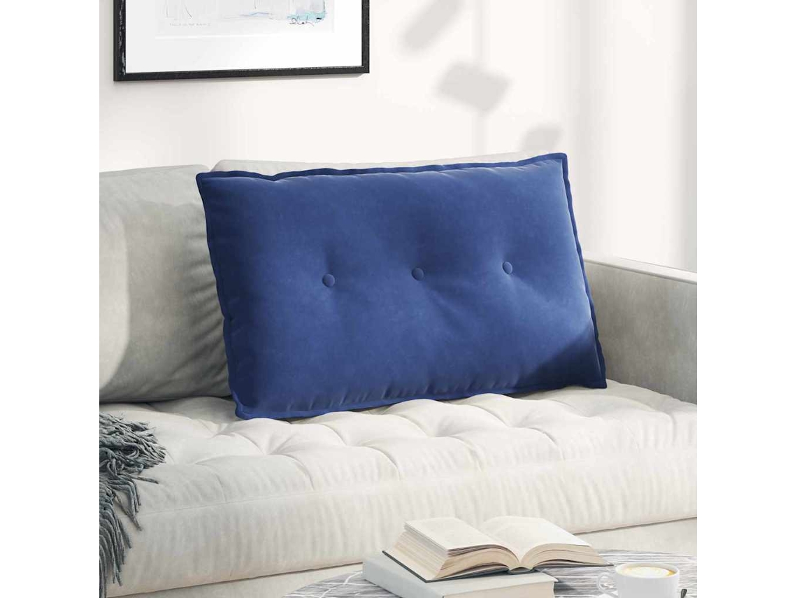 Vidaxl Travesseiro Para Costas Azul Polícia 80 X 50 Cm