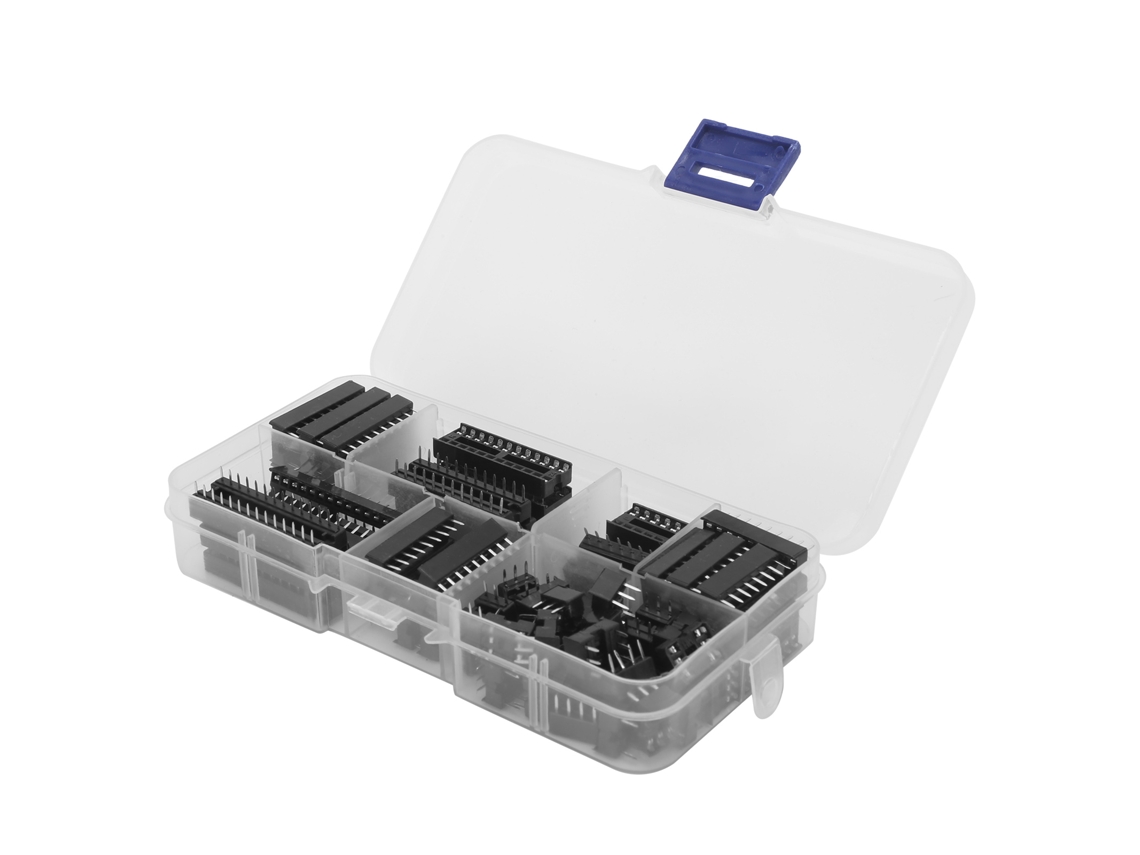 Kit Com 66 Soquetes De Pinos Planos Dip Para Circuitos Integrados, Espaçamento De 2.54mm - Componentes Eletrônicos