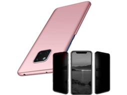 Kit Capa e Película 5D Anti-Spy Huawei Mate 20 Pro SlimShield Rosa