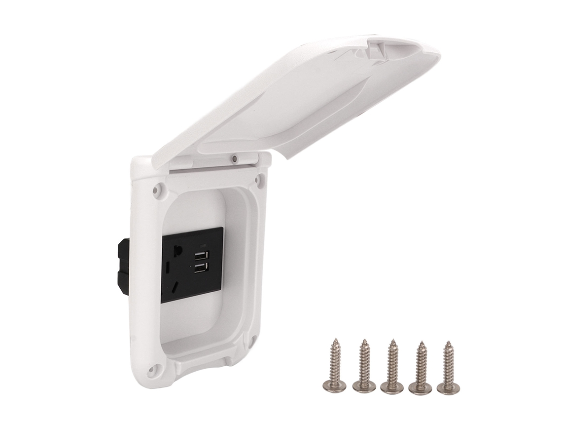 Caixa De Tomada Elétrica Para Rv, Multifuncional, Em Abs, Com Proteção Magnética E Classificação Ip44 De Resistência À Água