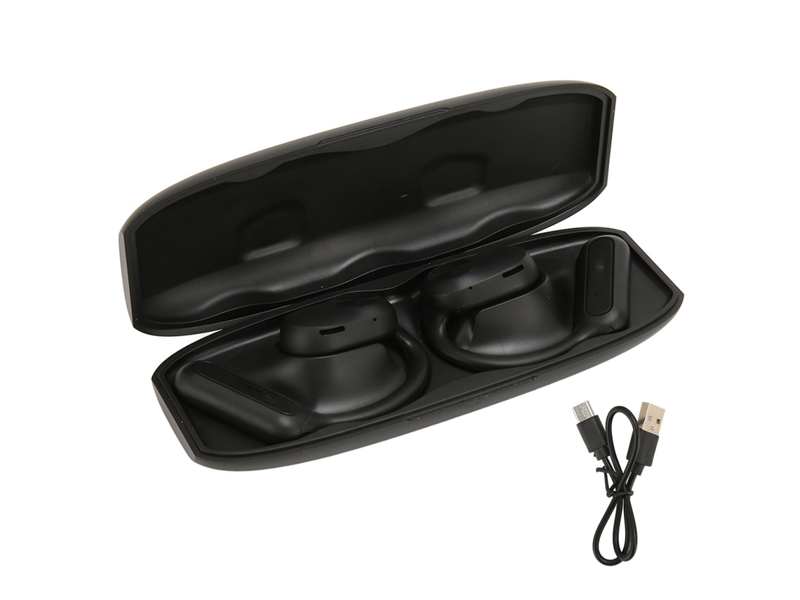 Fones de Ouvido Bluetooth 5.3 Open Ear Headphone Sem Fio Cancelamento de Ruído para Música Preto
