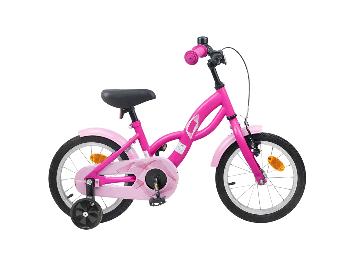 Vidaxl Bicicleta Infantil 12 Polegadas Para 2-4 Anos Rosa Escuro