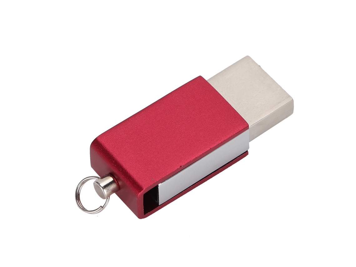 Pen Drive Telescópico Rotativo Colorido Com Oxidação De Interface Dupla Usb3.0 2 Em 1 De 16g, Cor Vermelha