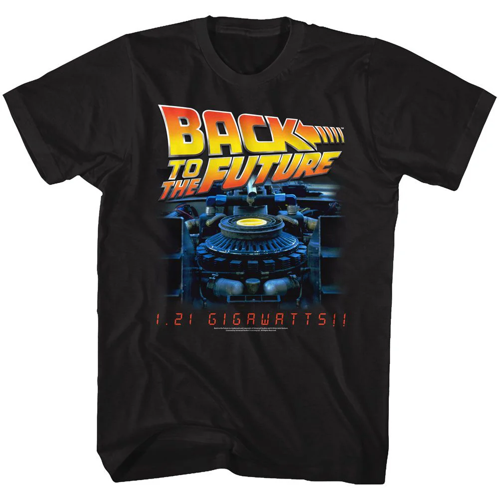 Unisex Adult T-shirt Rockinstone Back To The Future Movie G Side Black Sizexl