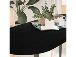 Vidaxl Tampo De Mesa 140x60x4 Cm Carvalho Maciça Oval Castanho-escuro