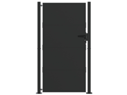 Conjunto 1 Portão De Jardim Vidaxl Preto Aço (110 X 180 Cm)