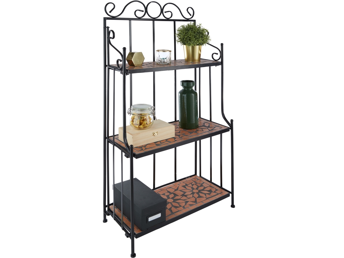 Tectake Prateleiras De Metal Com 3 Alturas De  Mosaico, Terracota