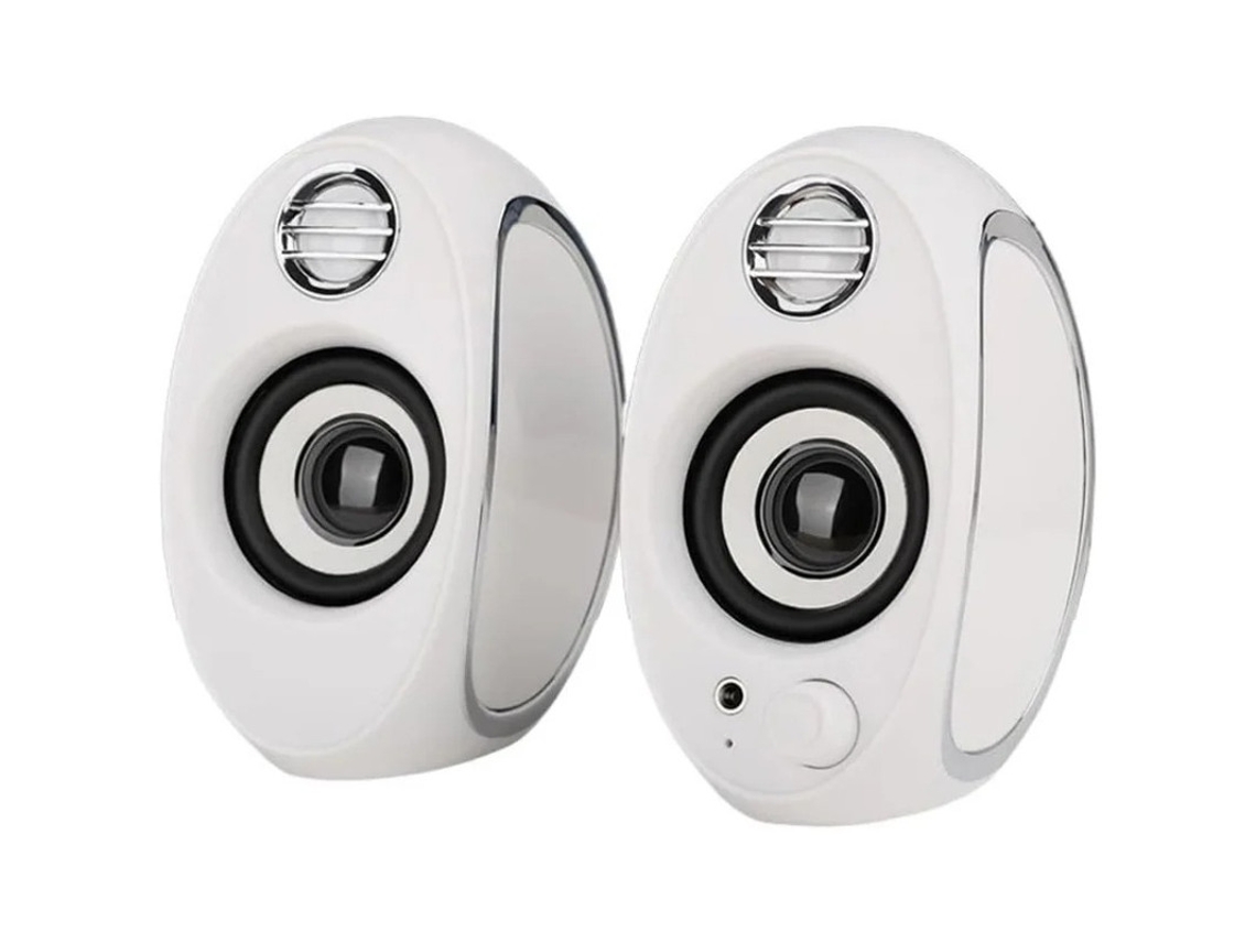 Mini alto-falante USB portátil, subwoofer pequeno, alto-falante Yizhood branco