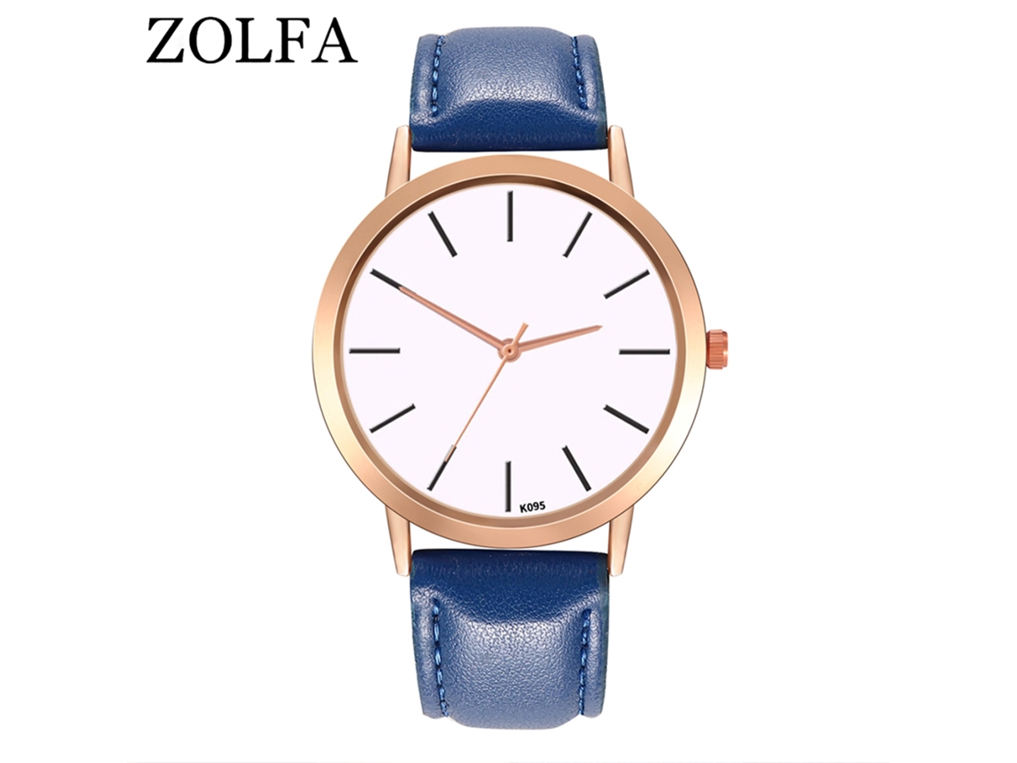 Relógio de Pulso Feminino Masculino de Quartzo com Mostrador Redondo Elegante (azul Royal)