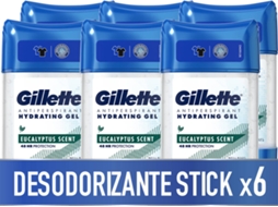 Pack de 6 Antitranspirantes GILLETTE Stick Hydra Gel Eucalipto (70 ml)